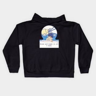 Anime and Ramen Aesthetic Kids Hoodie